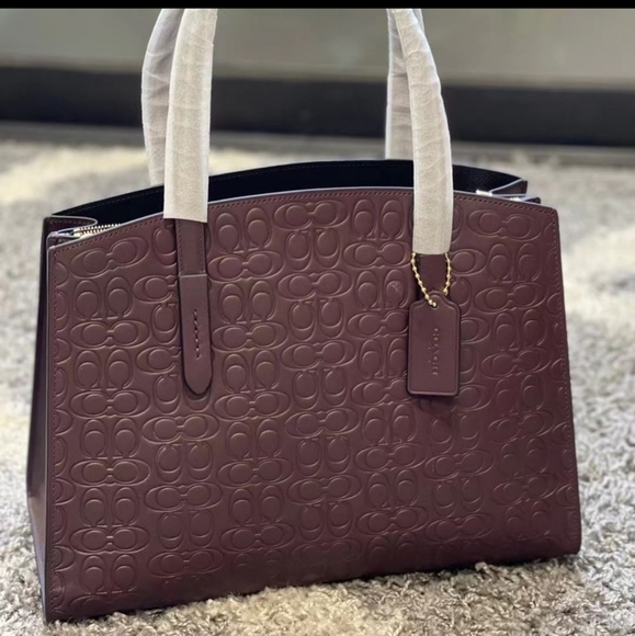 Coach Signature Leather Embossed Purse Bag Rare super Hard to Find Designer NWT - Picture 7 of 7